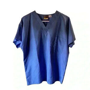 NEW Women’s Scrub Zone V-neck Medical Scrub Top Blue One Size